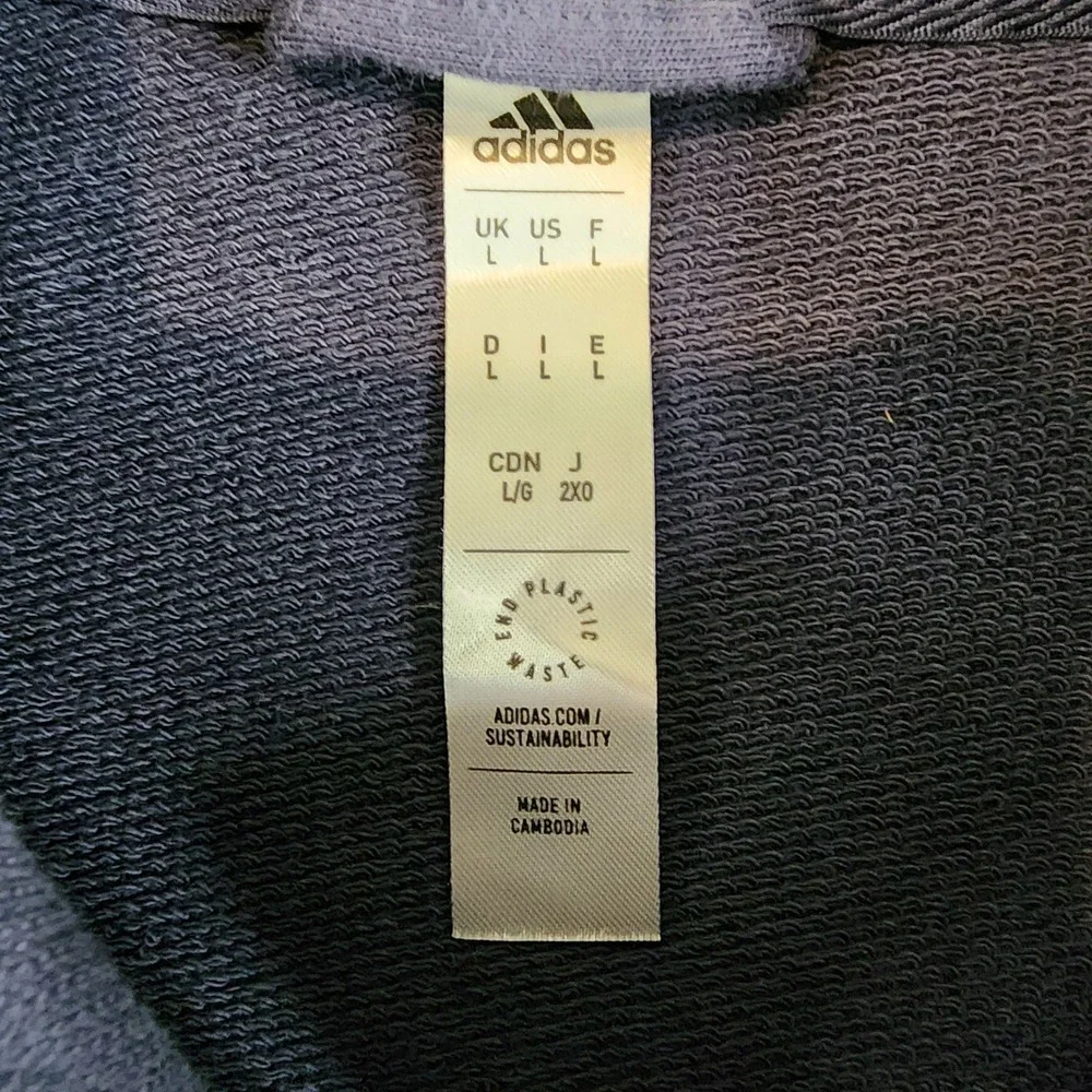 Adidas Trio Tracksuit Mens Large Jacket Medium Joggers Navy Blue Gold Set - Picture 4 of 16